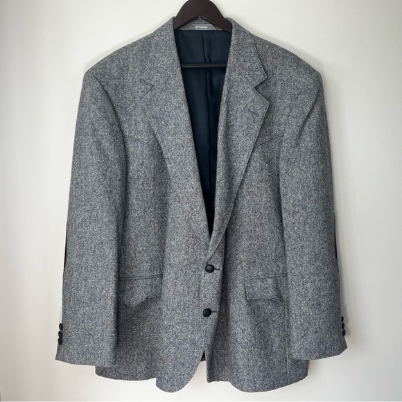 Taos Country Men's 48 Heathered Gray Blazer Western Cowboy Sport Coat Rancher - Picture 1 of 14
